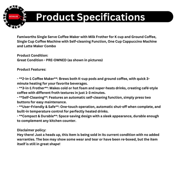 Combo Single Serve Coffee Maker & Milk Frother K cup Ground Coffee Self-cleaning - Picture 2 of 14